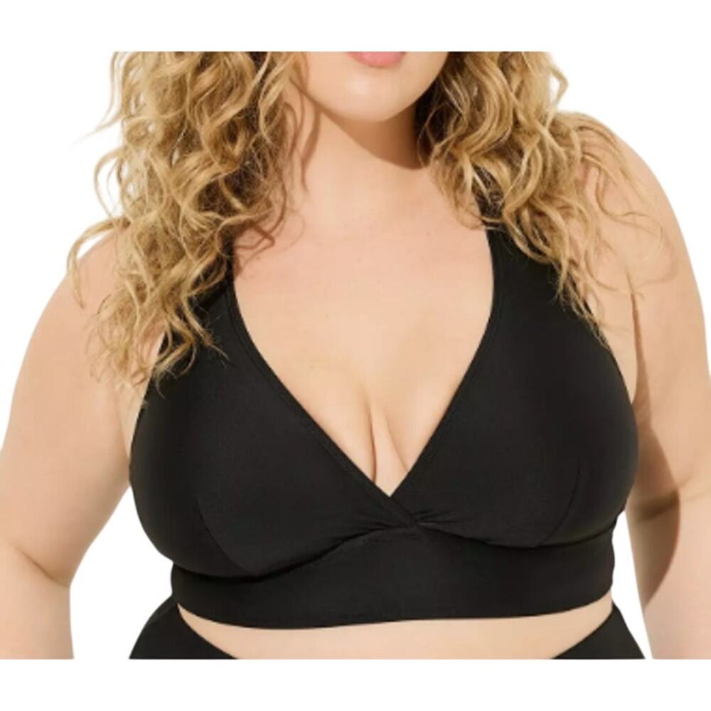 Torrid Wireless Solid Black Swim Top Beach Womens Plus Size 00